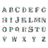 26Pcs 26 Styles Alloy Letter Pendants with Resin Imitation Synthetic Turquoise FIND-TA0003-70-2