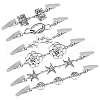 WADORN 6Pcs 6 Styles Branch/Starfish/Flower Vintage Alloy & Iron Cardigan Clips AJEW-WR0002-09-1