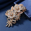Malus Spectabilis Alloy Rhinestone Brooches for Backpack Clothes PW-WG79A77-01-3