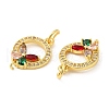 Rack Plating Brass Pave Cubic Zirconia Pendants KK-Z026-04G-2