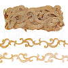 Ethnic Style Iron on/Sew on Polyester Metallic Embroidery Flower Ribbon SRIB-WH0011-204B-1