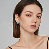 DICOSMETIC 4 Pairs Two Tone 304 Stainless Steel Chunky Huggie Hoop Earrings with Enamel for Women EJEW-DC0001-37-6