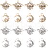 Unicraftale 32Pcs 4 Style Alloy Rhinestone Pendants FIND-UN0001-36-1