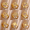 Simple Style 304 Stainless Steel Cuff Rings for Women FS-WGD177D-07-2