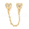 Rack Plating Brass Micro Pave Cubic Zirconia European Beads with Safety Chains KK-F089-30G-1