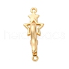 Brass Interlocking Clasps KK-C075-26G-1