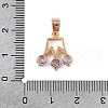 Brass Micro Pave Cubic Zirconia Pendants KK-E795-06KCG-01-3