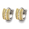 Brass Micro Pave Clear Cubic Zirconia Hoop Earrings EJEW-H158-18B-GP-4