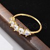Brass Micro Pave Clear Cubic Zirconia Finger Rings RJEW-C120-18G-3