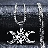 Hollow Out Moon Goddess Stainless Steel Pendant Necklaces for Women FS-WGF6F96-01-1