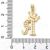 Rack Plating Brass Micro Pave Cubic Zirconia Pendants KK-D535-01R-RS-3
