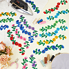 Gorgecraft 16Pcs 8 Colors Peony & Leaf Cloth Embroidery Sew on Appliques PATC-GF0001-21-3