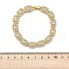 Brass Micro Pave Clear Cubic Zirconia Rectangle Link Bracelets for Women BJEW-C100-01G-5