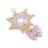 Glass Seed Beaded Flower Pendants PALLOY-MZ00623-03-3