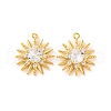 Brass Micro Pave Clear Cubic Zirconia Pendants KK-U017-10E-G-1