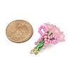 Handmade Glass Beaded Flower with Bowknot Pendants PALLOY-MZ00753-04-2