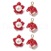 Cylinder Seed Beaded Flower Pendants PALLOY-MZ00705-03-1