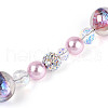 Glass and Acrylic and Imitation Pearl and Rhinestone Beads Strands MAK-T011-06E-3