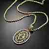 Brass Cubic Zirconia Pendant Necklaces for Women NJEW-U034-02A-G-1
