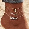Alloy Crystal Rhinestone 3 Layer Constellations Link Chain Anklets for Women FS-WGFDDF7-04-1