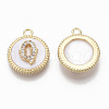 Brass Micro Pave Cubic Zirconia Pendants KK-T062-04Q-NF-2