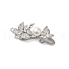 Brass Micro Pave Clear Cubic Zirconia Fold Over Clasps KK-S382-17P-1