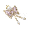 Glass Seed Beaded Butterfly Pendants PALLOY-MZ00649-3