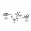 Brass Screw On Clip Earring Converter KK-T051-43P-NF-3