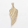 Brass Micro Pave Cubic Zirconia Pendants X-ZIRC-L067-22-G-NR-1