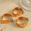 Rectangle 304 Stainless Steel Cuff Rings RJEW-S404-01A-GP-1