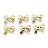 12Pcs 6 Colors Bowknot Alloy Rhinestone Brooches for Backpack Clothes JEWB-A033-16G-2