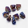 Electroplated Natural Agate Bead Strands G-G893-07-2