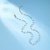 Ocean Style Brass & Synthetic Stone Cuboid Beaded Necklaces for Women's Vacation Date Gift FE9405-4