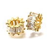 Brass Micro Pave Cubic Zirconia European Spacer Beads KK-L230-09G-01-1