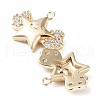 Brass with Clear Cubic Zirconia Charms KK-G474-02G-2