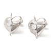 Rack Plating Brass Heart with Star Stud Earrings with Clear Cubic Zirconia Earring for Women EJEW-A101-05P-1