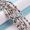 Electroplate Opaque Solid Color Glass Beads Strands EGLA-A034-P4mm-I04-6