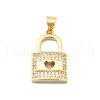 Brass Micro Pave Clear Cubic Zirconia Pendants KK-A221-10G-1