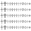 WADORN 130Pcs 13 Styles Tibetan Style Cross Alloy Pendants FIND-WR0011-41-1