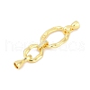 Brass Micro Pave Cubic Zirconia Fold Over Clasps KK-M311-23G-1