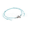 3Pcs Adjustable Hemp Cord Tortoise Alloy Link Anklets WG4DCBA-01-3