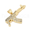 Brass Micro Pave Cubic Zirconia Pendants KK-U058-59B-G-2
