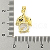 Brass Micro Pave Clear Cubic Zirconia Pendants KK-P263-06A-G-3