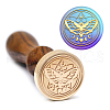 Brass Wax Seal Stamp with Handle AJEW-WH0184-1034-5