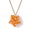 Handmade Glass Seed Beaded Star Pendant 304 Stainless Steel Cable Chain Necklaces for Women NJEW-MZ00118-05-2