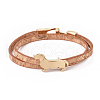 Imitation Leather Puppy Wrap Bracelets BJEW-G620-A03-1