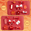 Chinese New Year Bowknot Flower Cloth Alligator Hair Clips Set OHAR-WH0021-31A-4