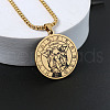Flat Round with Constellation 201 Stainless Steel Pendant Necklaces WG10AD9-03-1