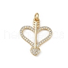 Brass Micro Pave Clear Cubic Zirconia Pendants KK-S528-18G-1