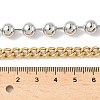 304 Stainless Steel Half Ball Chain & Twisted Chain Necklaces with OT Buckles NJEW-V010-03GP-2